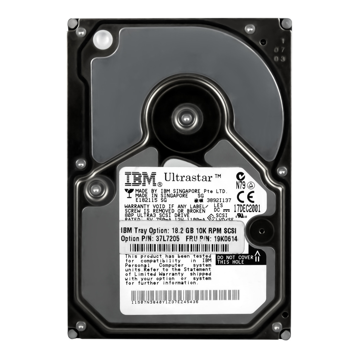 IBM 19K0614 / 37L7205 18,2 Go 10K 8 Mo SCSI U160 3,5''