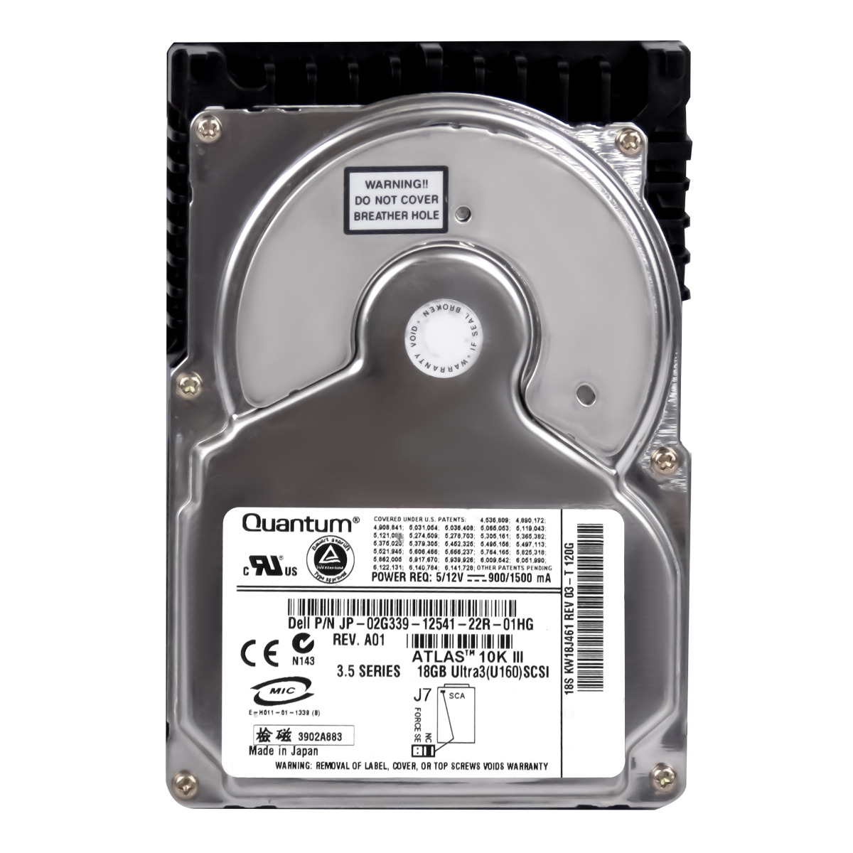 DELL 02G339 18 Go 10K SCSI U160 3,5'' KW18J461