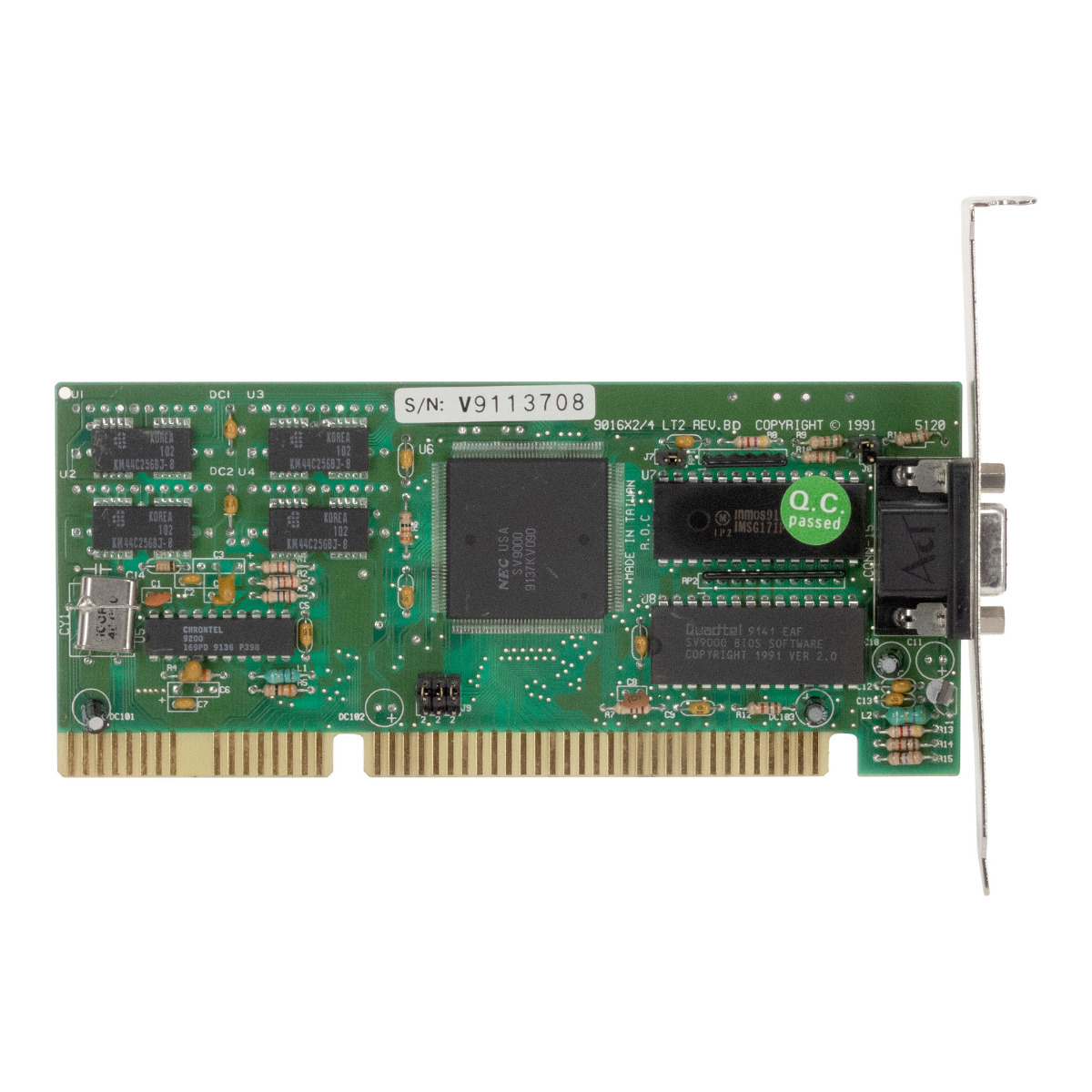 NEC SV9000 / TVGA9000B 512KB 9016X2/4 LT2 REV.BD ISA VGA
