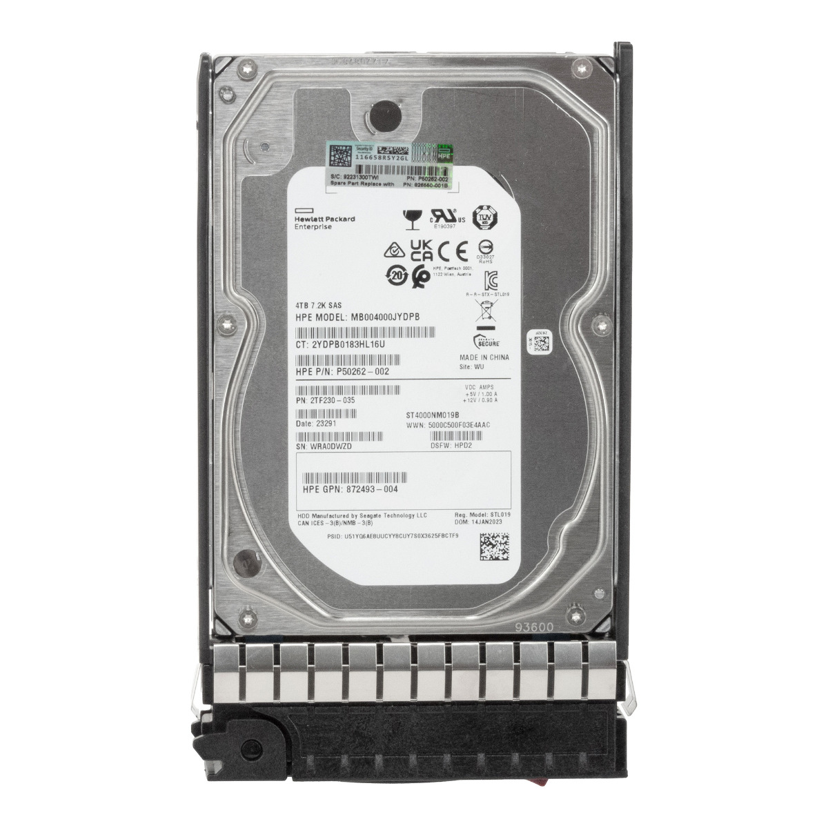 HP P50262-002 826550-001 4 To 7 200 tr/min 256 Mo SAS-3 3,5'' MB004000JYDPB