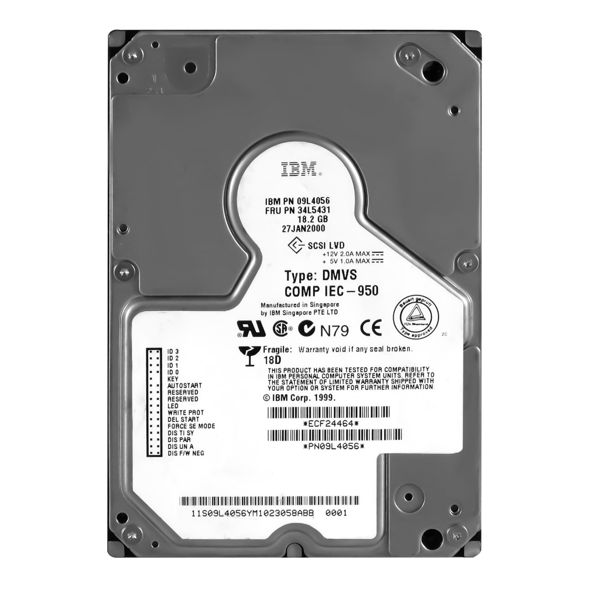 IBM 34L5431 / 09L4056 18,2 Go 10K 4 Mo SCSI U160 3,5''