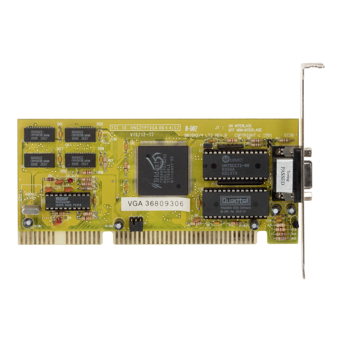 TRIDENT TVGA9000B 512KB T37644.1 9016X2/4 LT2 FPM ISA