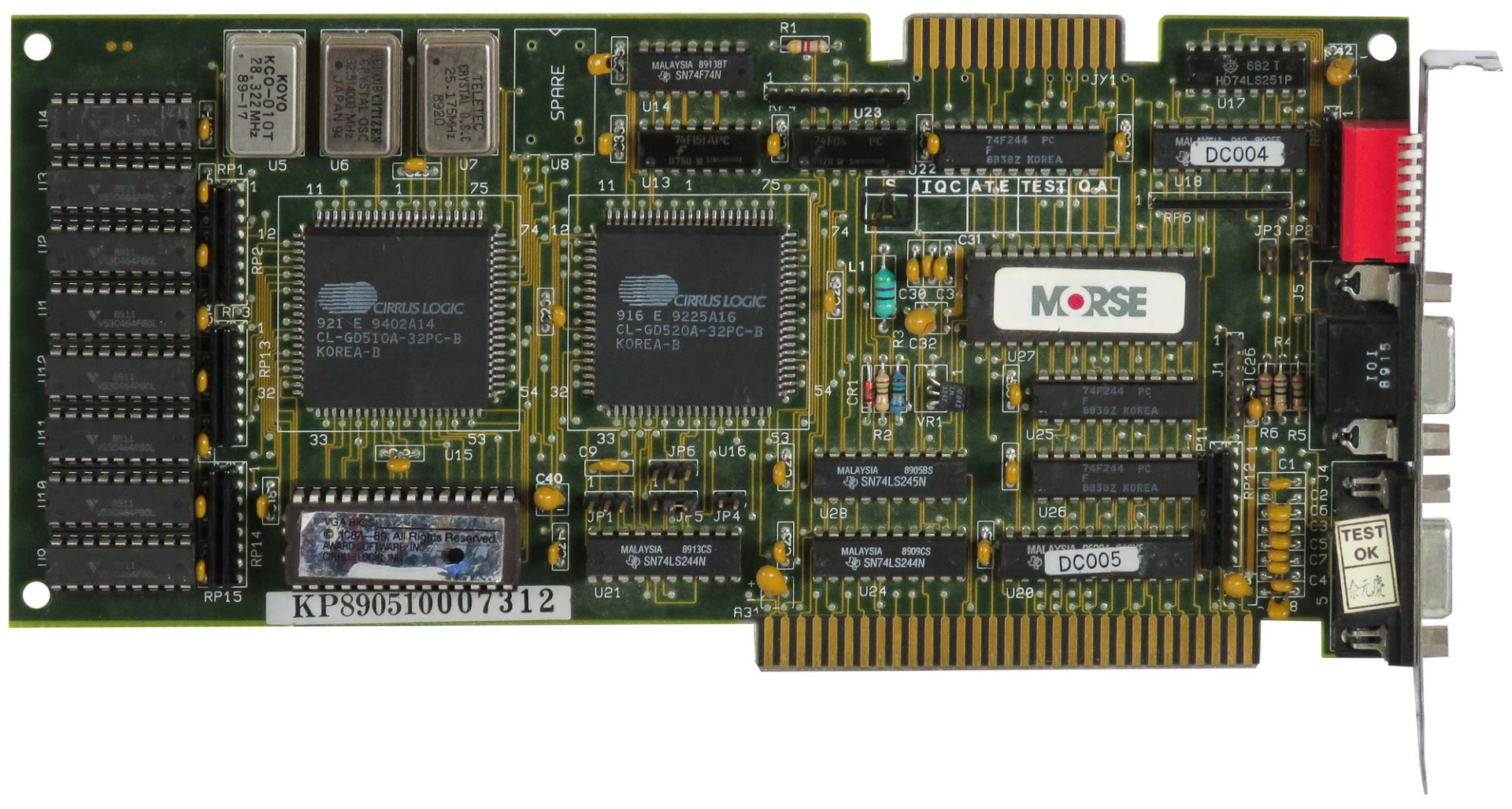 CIRRUS LOGIC KP890510007312 CL-GD510 CL-GD520A ISA RETRO VINTAGE