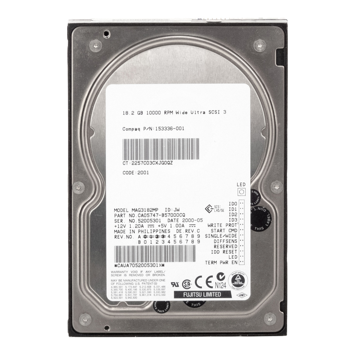 COMPAQ 153336-001 18,2 Go 10 000 tr/min 4 Mo SCSI U160 3,5'' MAG3182MP