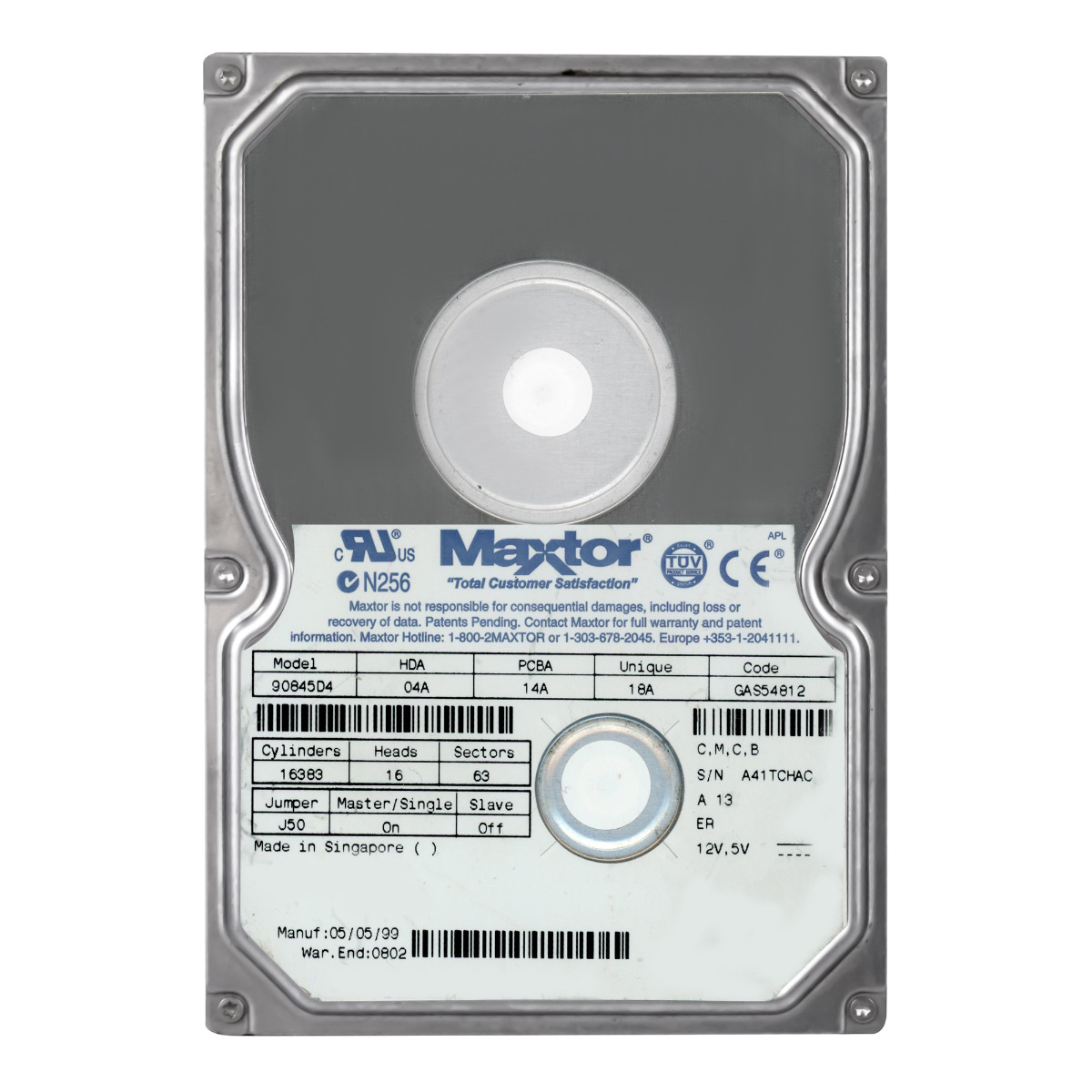 MAXTOR DiamondMax 4320 8.4 Go 5.4K ATA 3.5'' 90845D4