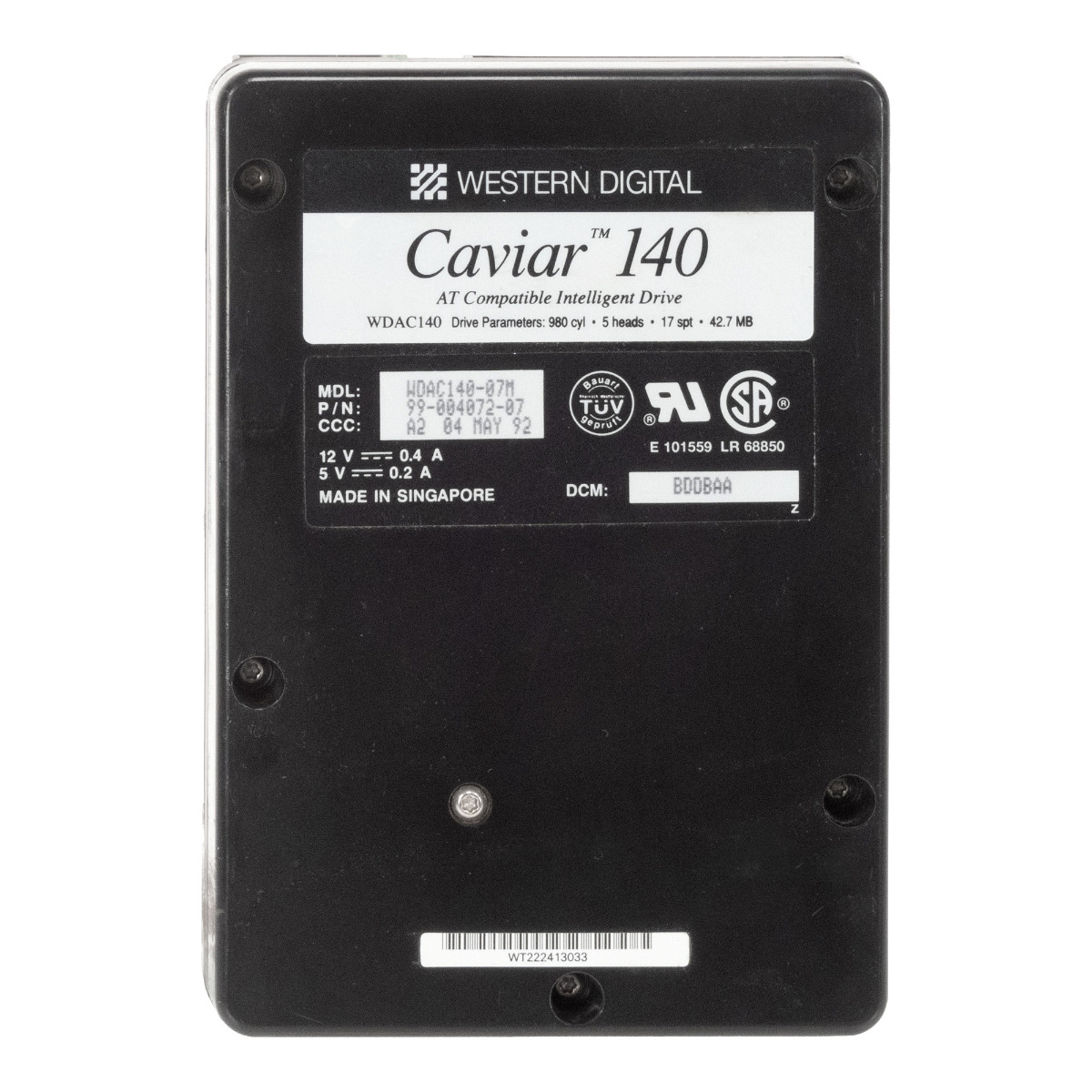 WD CAVIAR 140 42,7MB 3,6K ATA 3,5'' WDAC140-07M