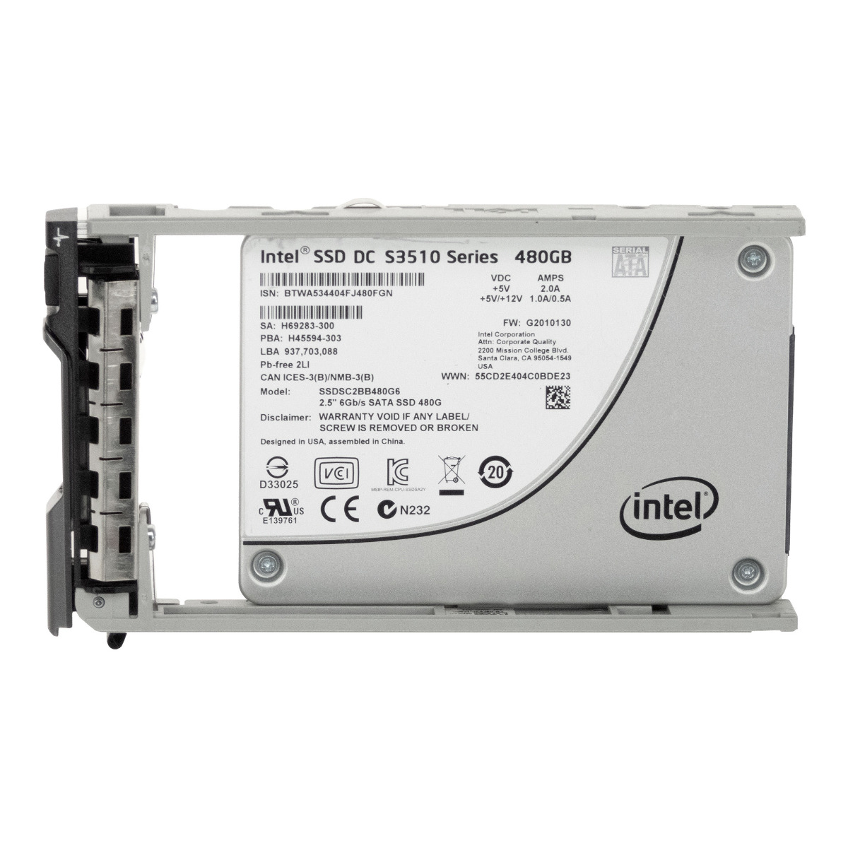 INTEL SSDSC2BB480G6 480 Go DC S3510 Series SATA 6 Gb/s