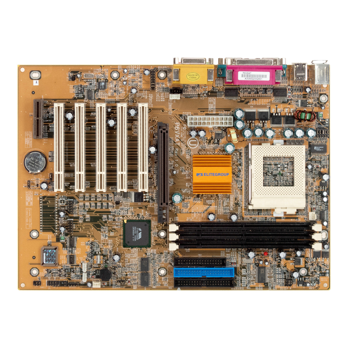 Carte mère ECS P6VXAT Révision 1.0 Socket 370 SDRAM AGP PCI AMR ATX