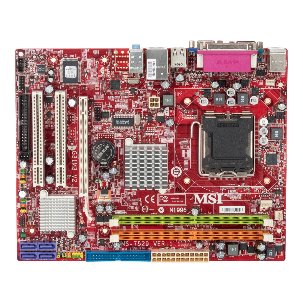 MSI G31M3 V2 MS-7529 VER:1.1 SOCKET LGA775 DDR2 PCIe PCI mATX