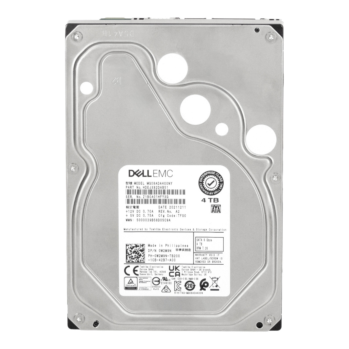 DELL 0W2M9N 4 To 7 200 tr/min 256 Mo SATA III 3,5'' MG08ADA400NY