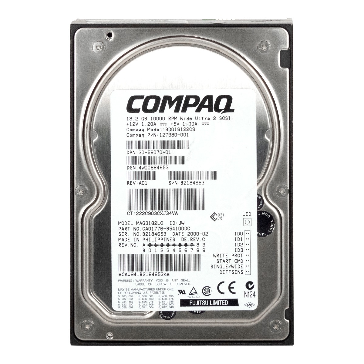 COMPAQ BD018122C9 18,2GB 10K SCSI 3,5" 127980-001 HDD