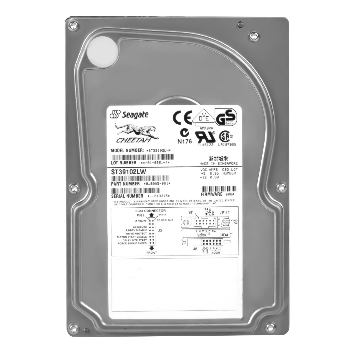 SEAGATE CHEETAH 9 Go 10 000 tr/min ULTRA2 SCSI 3,5'' ST39102LW
