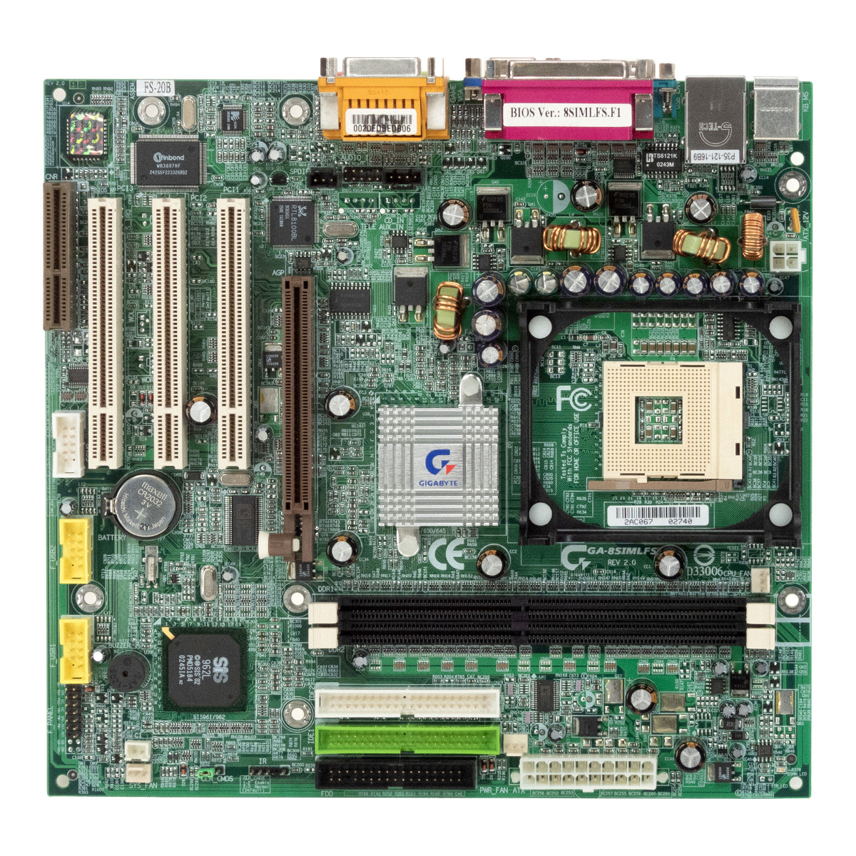 GIGABYTE GA-8SIMLFS RÉV. 2.x SOCKET 478 DDR AGP PCI CNR mATX
