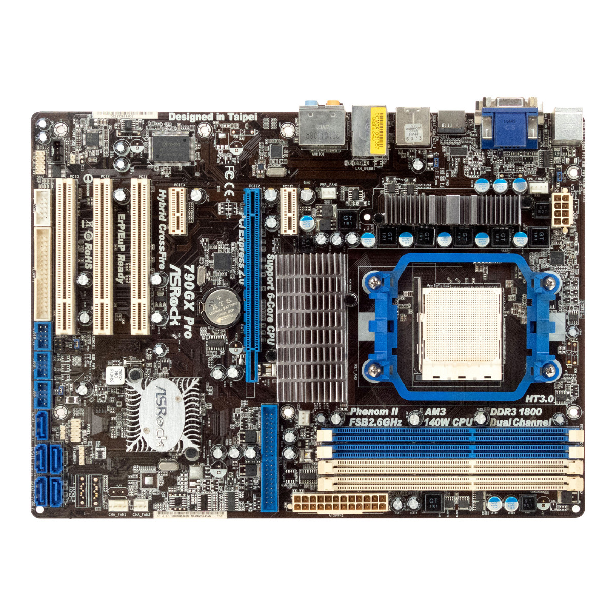 ASROCK 790GX PRO Socket AM3 DDR3 PCIe PCI SATA IDE FDD ATX