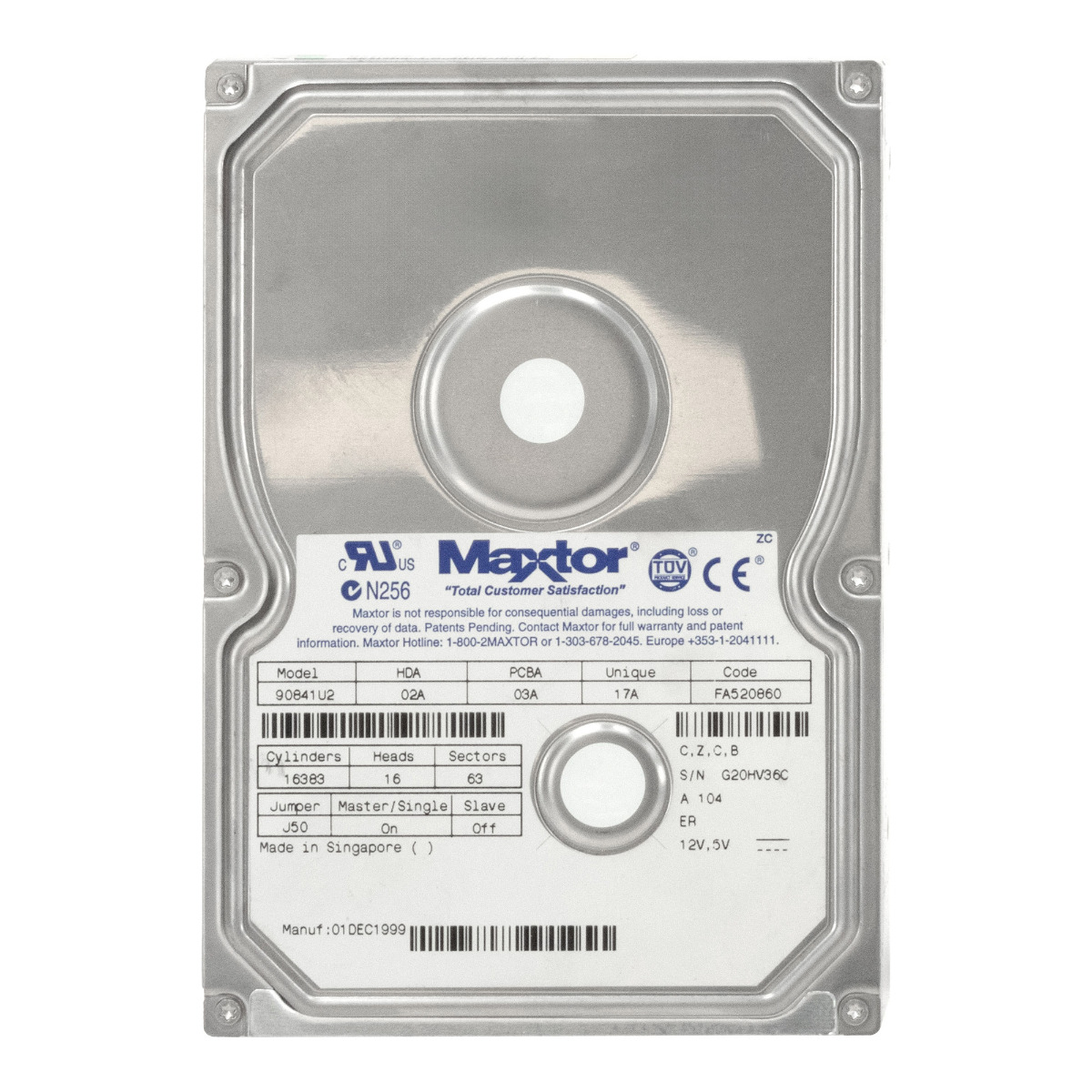 MAXTOR DiamondMax VL20 8,41 Go 5,4K ATA 3,5'' 90841U2