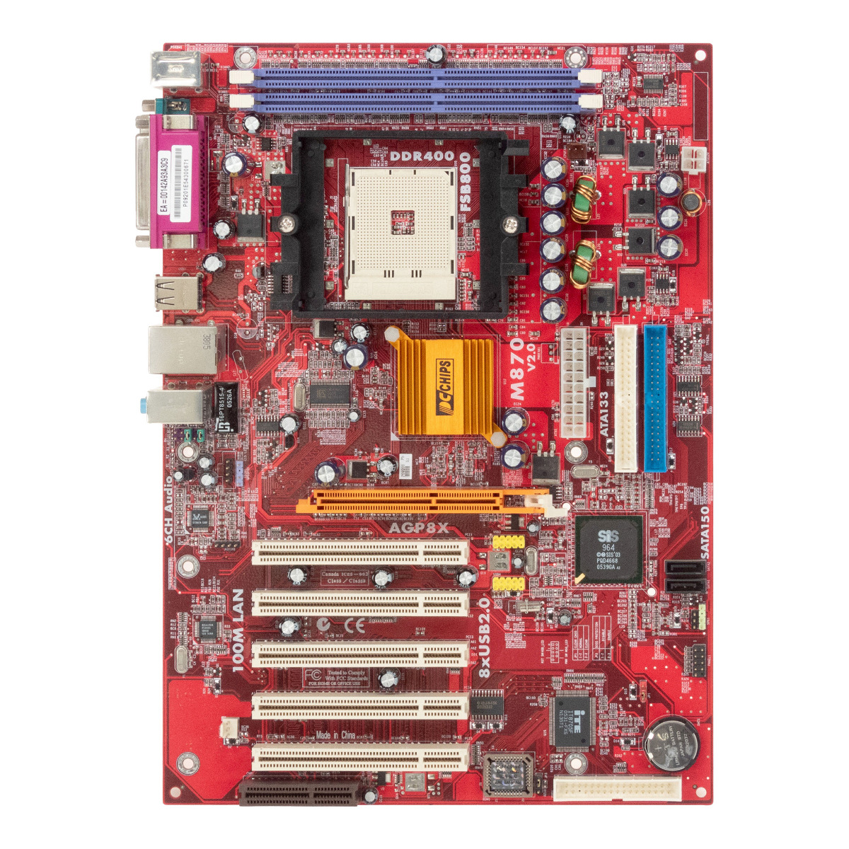 PC CHIPS M870 V2.0 SOCKET 754 DDR AGP PCI CNR SATA IDE FDD ATX