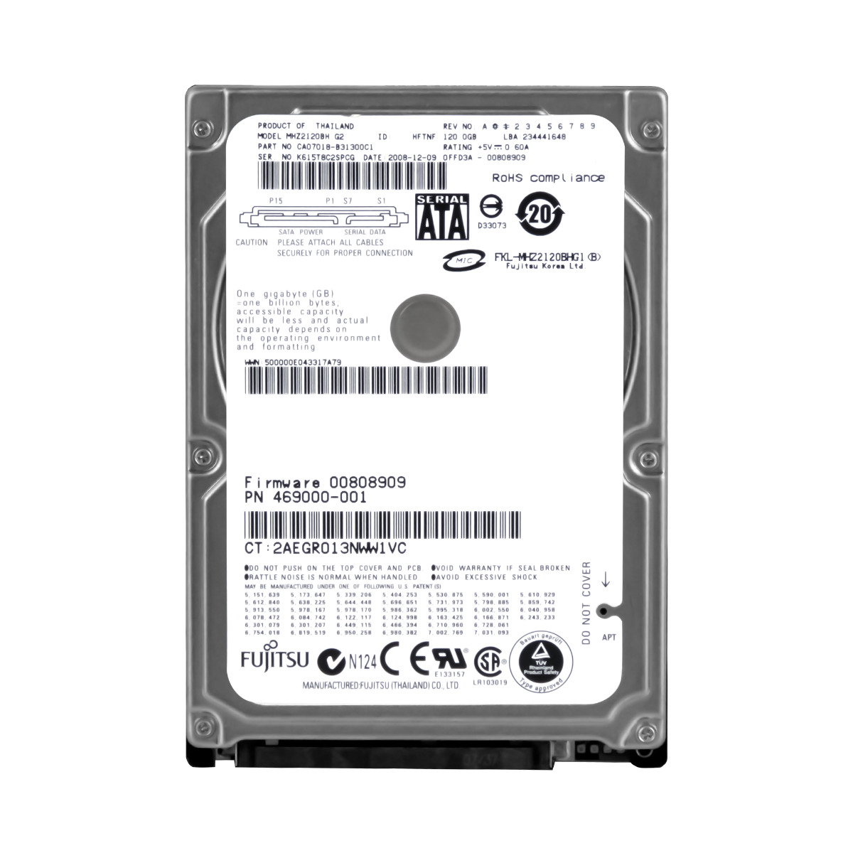 FUJITSU MOBILE 120GB 5.4K 8MB SATA II 2.5'' MHZ2120BH G2