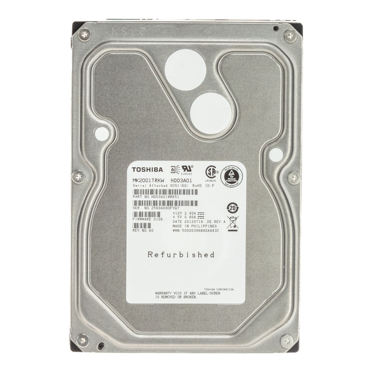 TOSHIBA 2 To 7.2K 16 Mo SAS-2 3,5'' MK2001TRKW