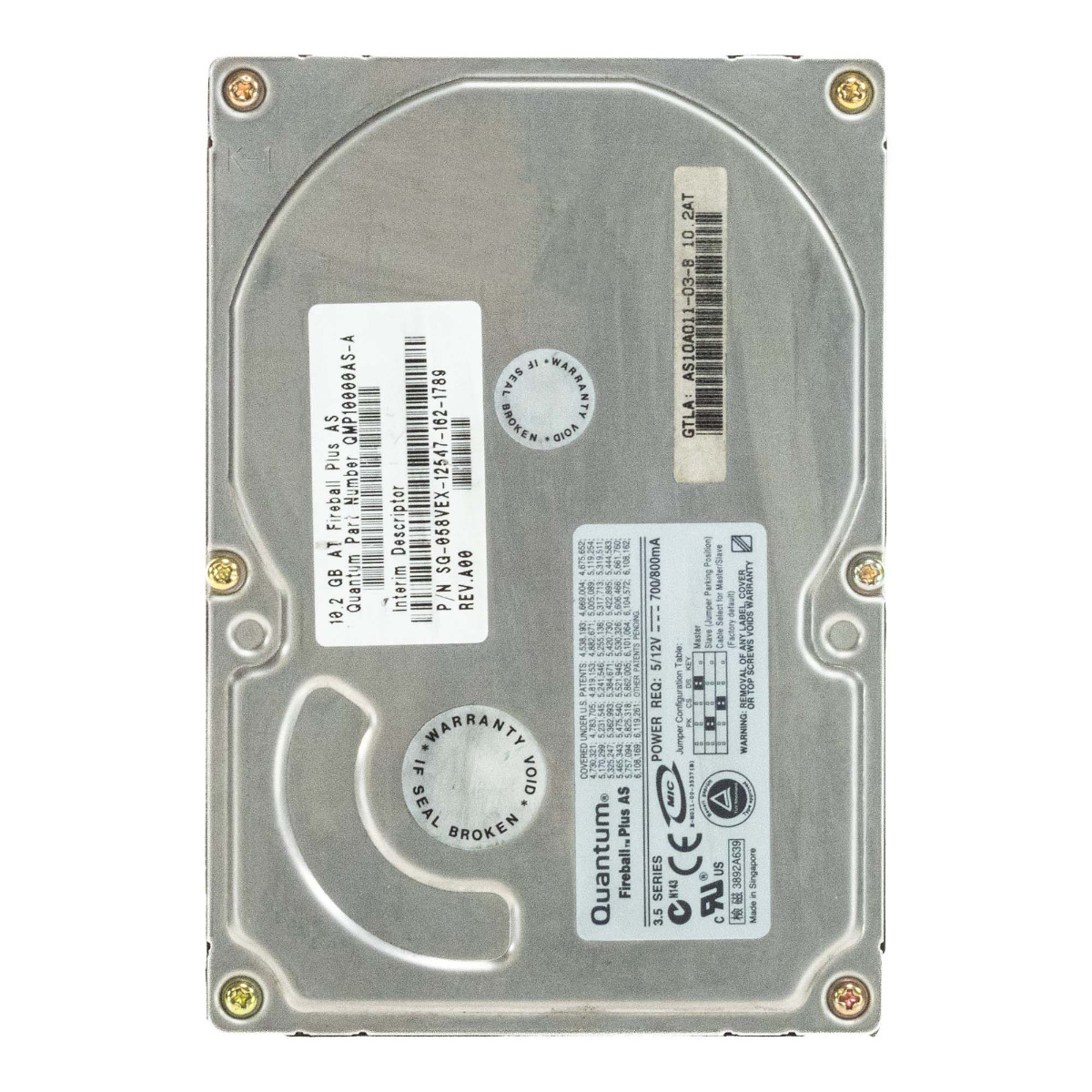 DELL 058VEX 10,2 Go 7.2K ATA 3,5'' QMP10000AS-A