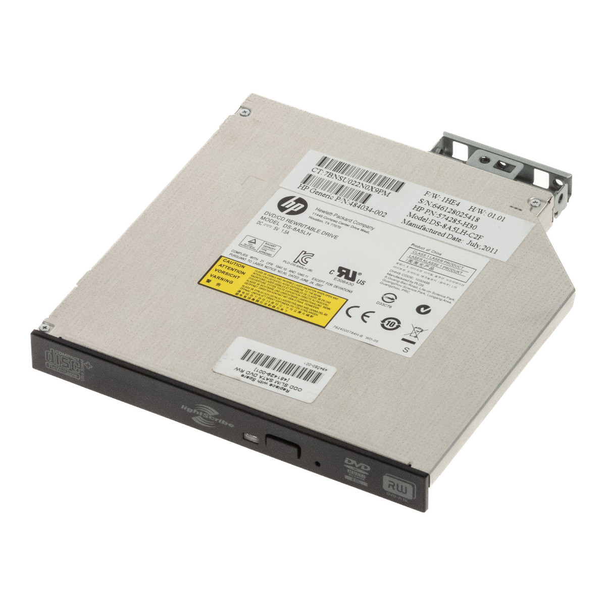 HP DS-8A5LH 481429-001 574285-H30 Lecteur DVD/CD réinscriptible SATA Slim