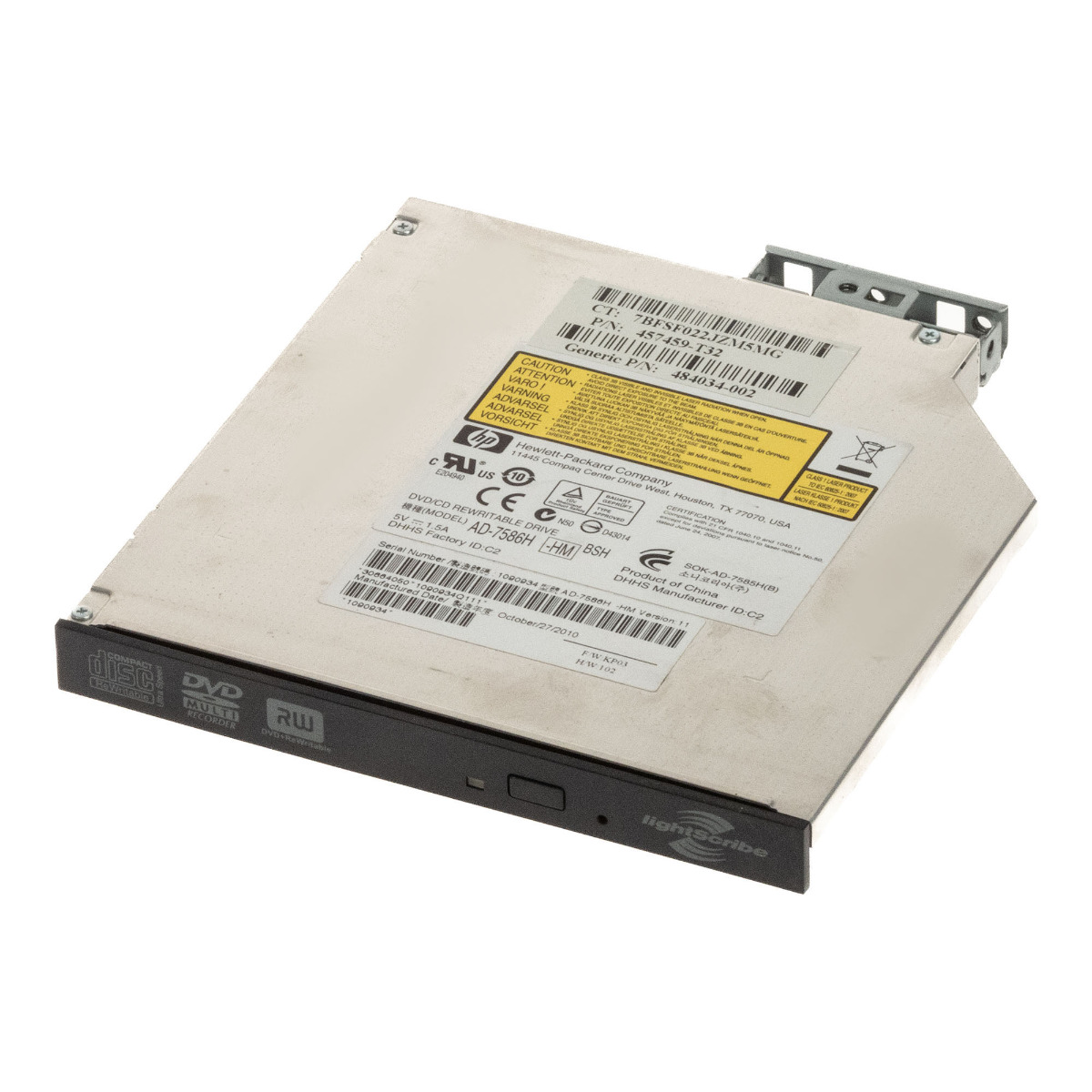 HP AD-7586H 481429-001 457459-T32 Lecteur DVD/CD réinscriptible SATA Slim
