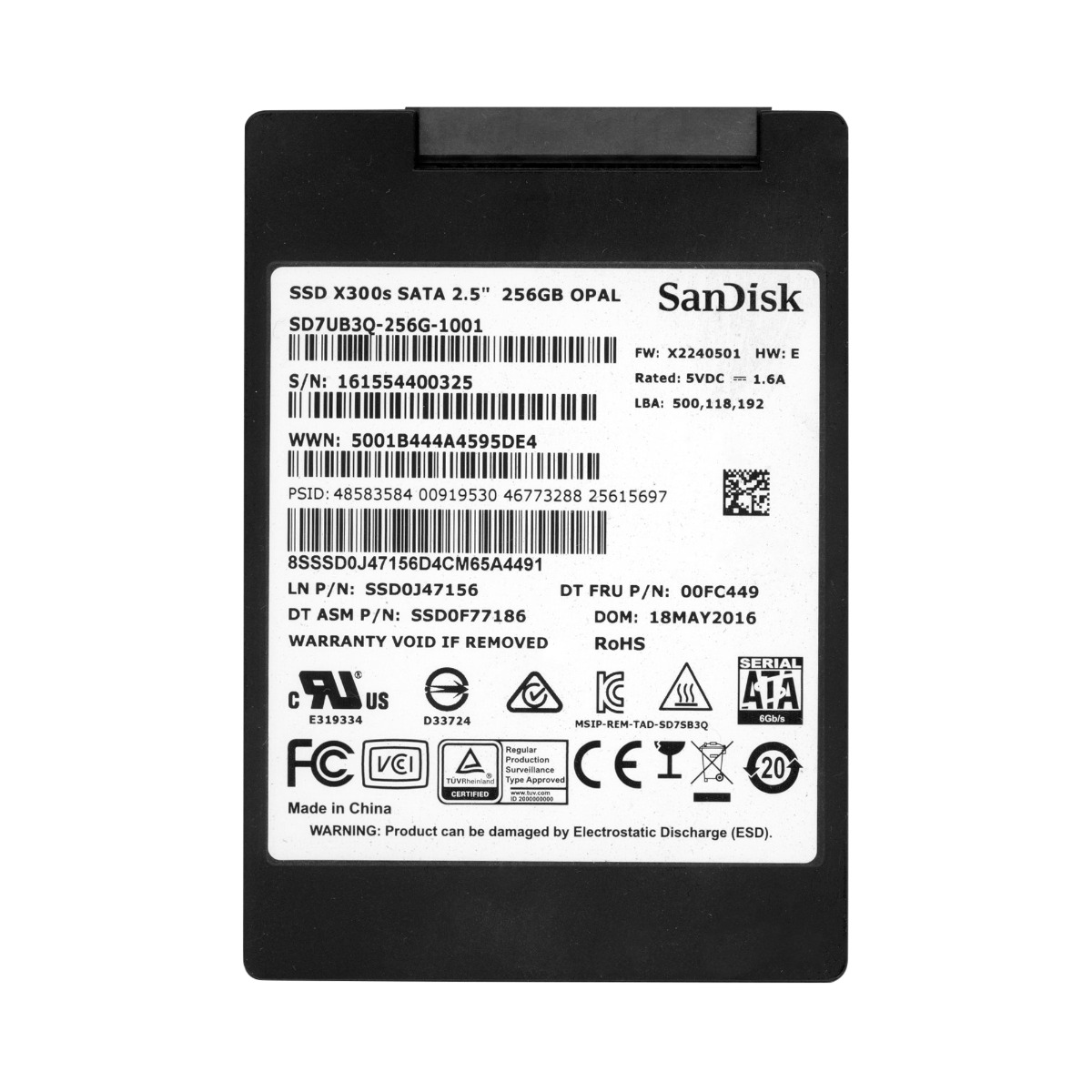 SanDisk X300s 256GB SATA III 2.5'' SD7UB3Q-256G-1001
