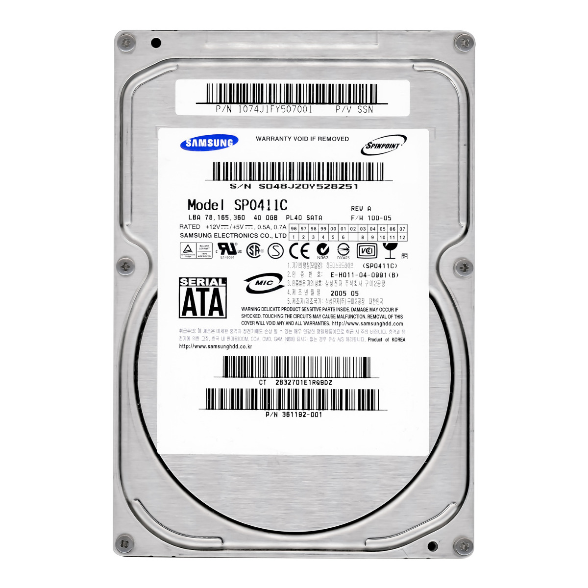 SAMSUNG SpinPoint SP0411C 40GB SATA 7200RPM 3.5''
