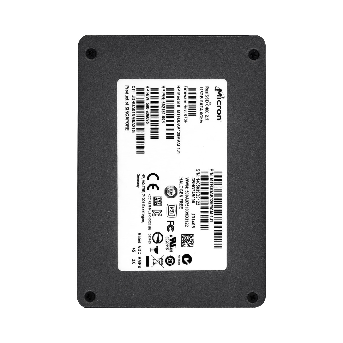 HP MTFDDAK128MAM-1J1 128 Go MLC SATA III 2,5''