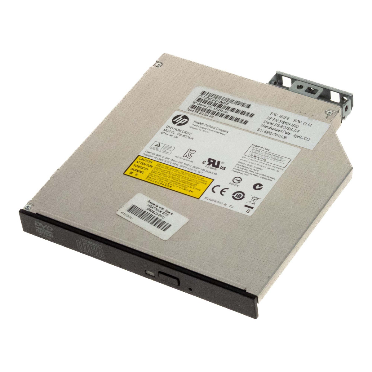 Lecteur DVD-ROM HP DS-8D3SH 652294-001 SATA Slim