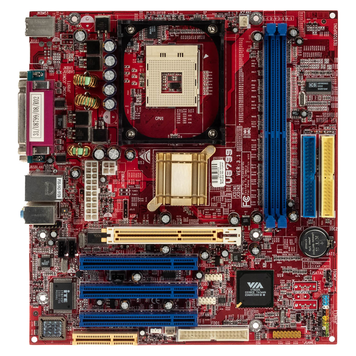 BIOSTAR U8799 VER:3.1 SOCKET 478 DDR AGP PCI CNR mATX