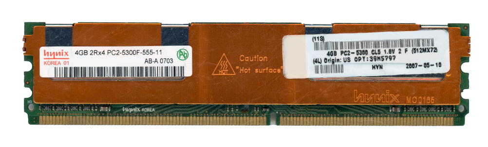 HYNIX 4Go DDR2 2Rx4 PC2-5300F 667MHz RADIATEUR FULLY BUFFERED ECC