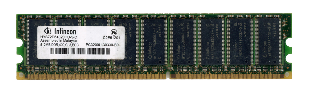 INFINEON 512 Mo DDR PC3200U 400 MHz HYS72D64320HU-5-C ECC UNBUFFERED