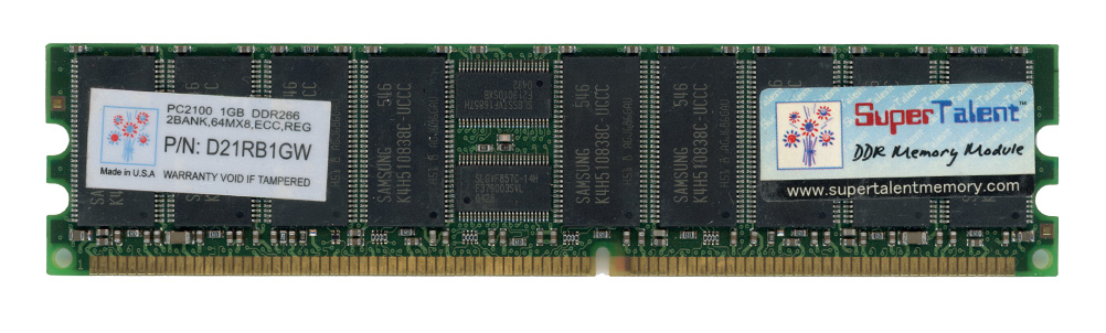 SUPER TALENT 1 Go DDR PC2100R 266 MHz D21RB1GW ECC REGISTERED