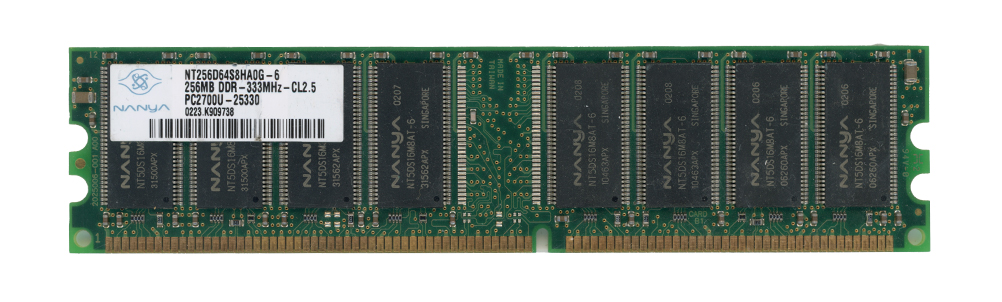 NANYA 256 Mo DDR PC2700U 333 MHz NT256D64S8HA0G-6 Non-ECC