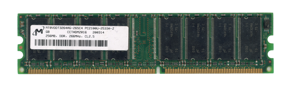 MICRON 256MB DDR PC2100U 266MHz MT8VDDT3264AG-265C4 Non-ECC