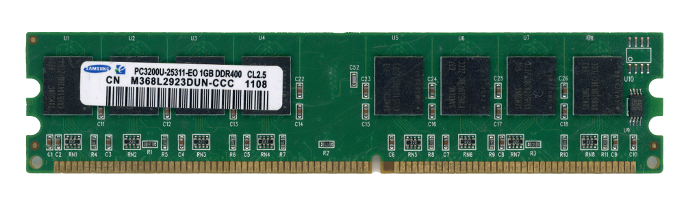 SAMSUNG 1GB DDR PC3200U 400MHz M368L2923DUN-CCC Non-ECC