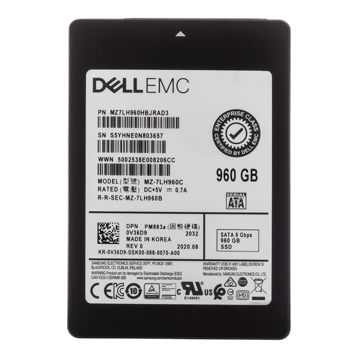 DELL 0V36D9 960 Go TLC SATA III 2,5'' MZ-7LH960C