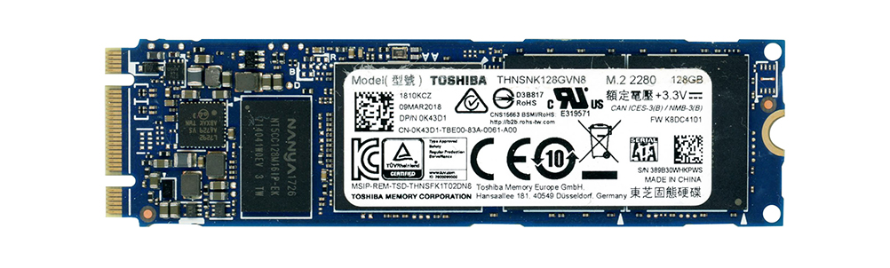 TOSHIBA 128 Go TLC SATA III M.2 THNSNK128GVN8