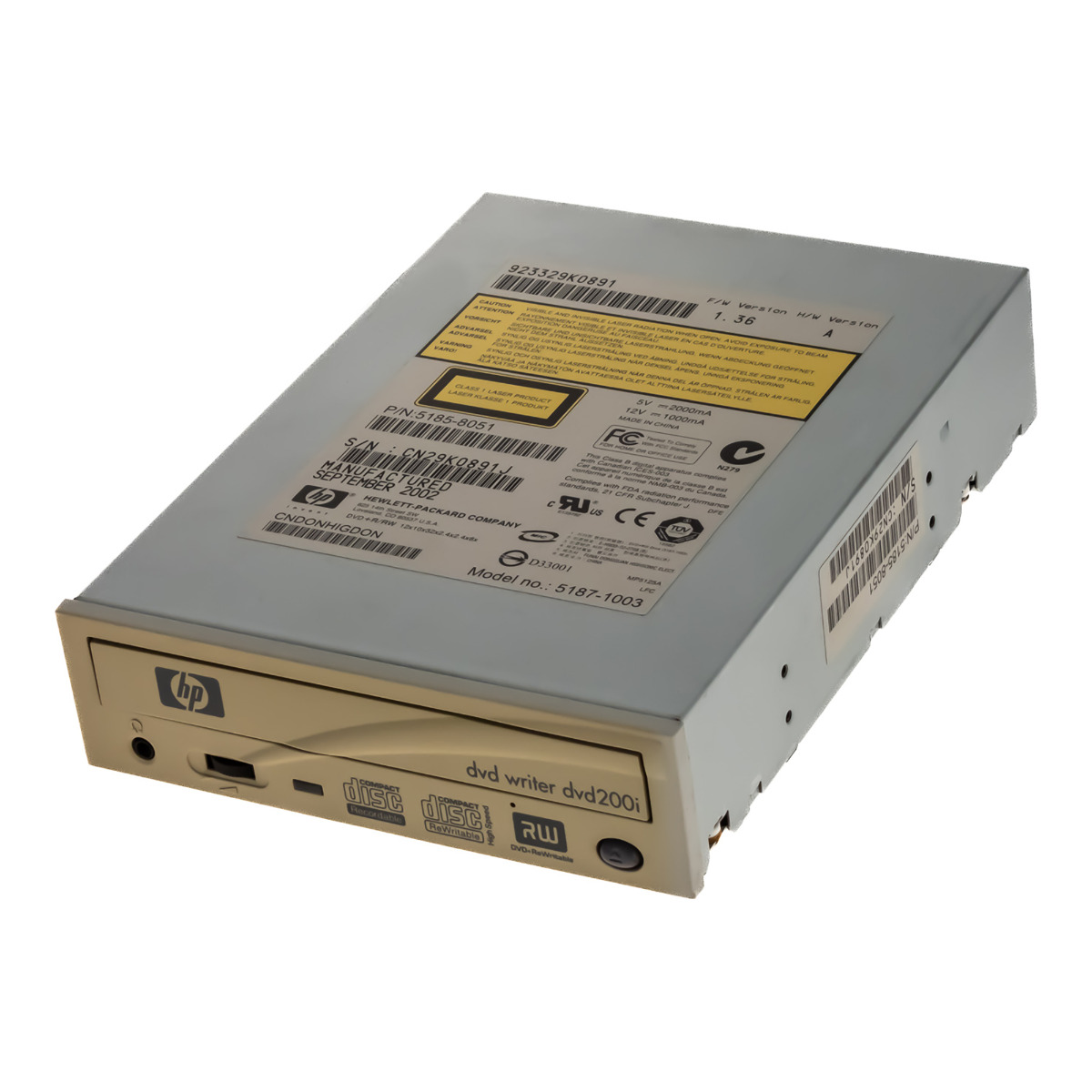 HP 5185-8051 5187-1003 MP5125A Graveur DVD IDE 5,25''
