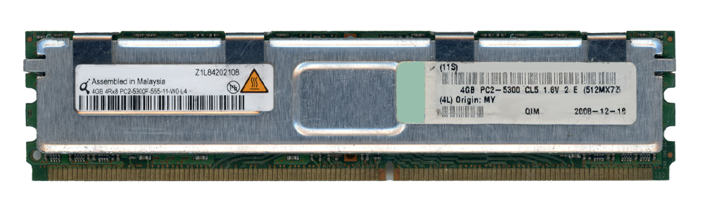 QIMONDA 4GB DDR2 4Rx8 PC2-5300F 667MHz ECC FULLY BUFFERED RADIATOR