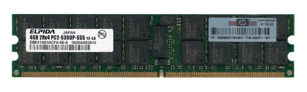 ELPIDA 4 Go DDR2 2Rx4 PC2-5300P 667 MHz EBE41AE4ACFA-6E-E ECC Registré