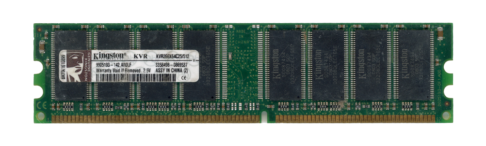 KINGSTON 512 Mo DDR PC2100U 266 MHz KVR266X64C25/512 9905193-142.A00LF Non-ECC