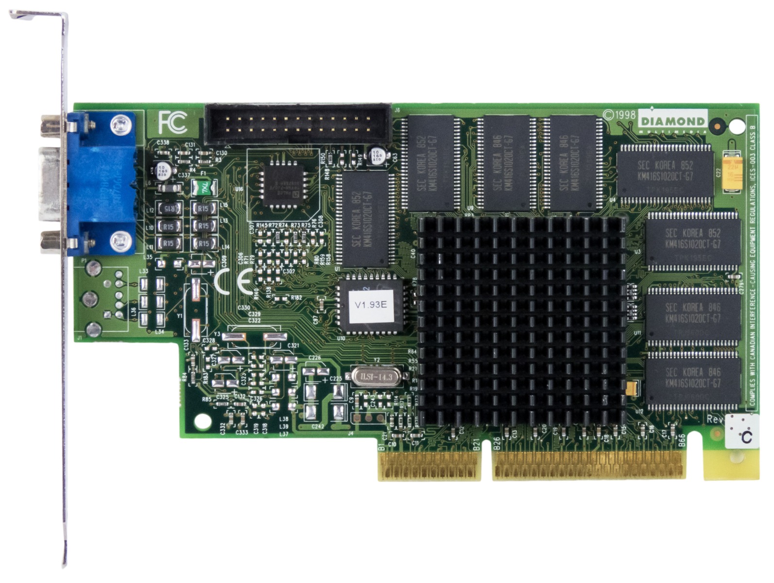 DIAMOND NVIDIA RIVA TNT 16MB 23230076-103 22230071-003 AGP