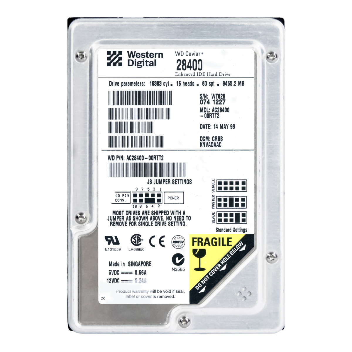 WD CAVIAR 28400 8.4GB 5.4K ATA 3.5'' AC28400-00RTT2