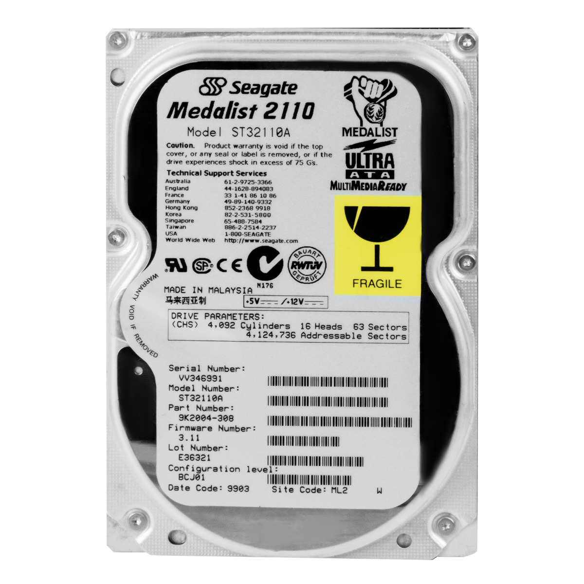 SEAGATE MEDALIST 2110 2GB 5.4K 256KB ATA 3.5'' ST32110A