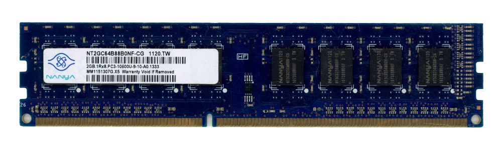 NANYA 2GB DDR3 PC3-10600U 1333MHz NT2GC64B88B0NF-CG Non-ECC