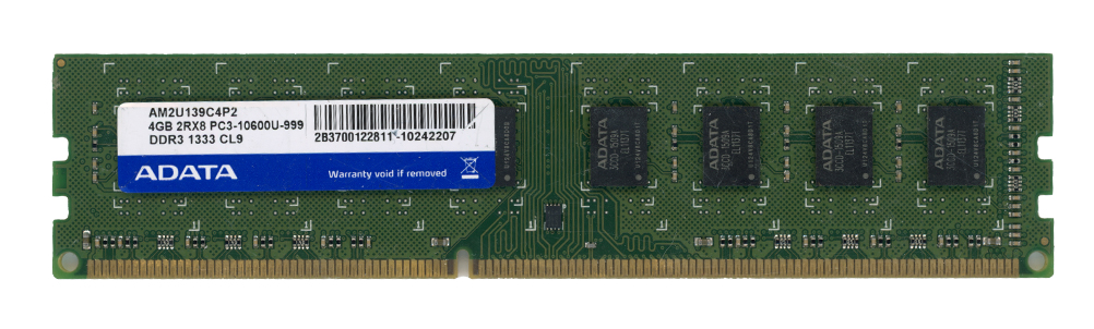ADATA 4GB DDR3 PC3-10600U 1333MHz 2Rx8 AM2U139C4P2 Non-ECC