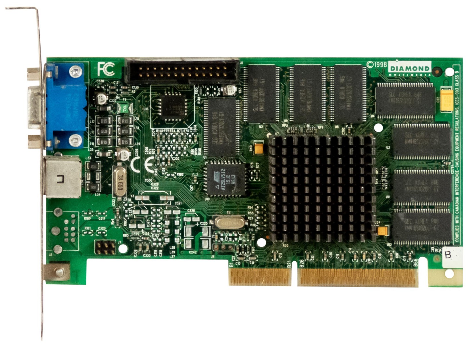 DIAMOND NVIDIA RIVA TNT 16MB VIPER V550 SDR ATXTV 23230073-103 22230070-006 AGP