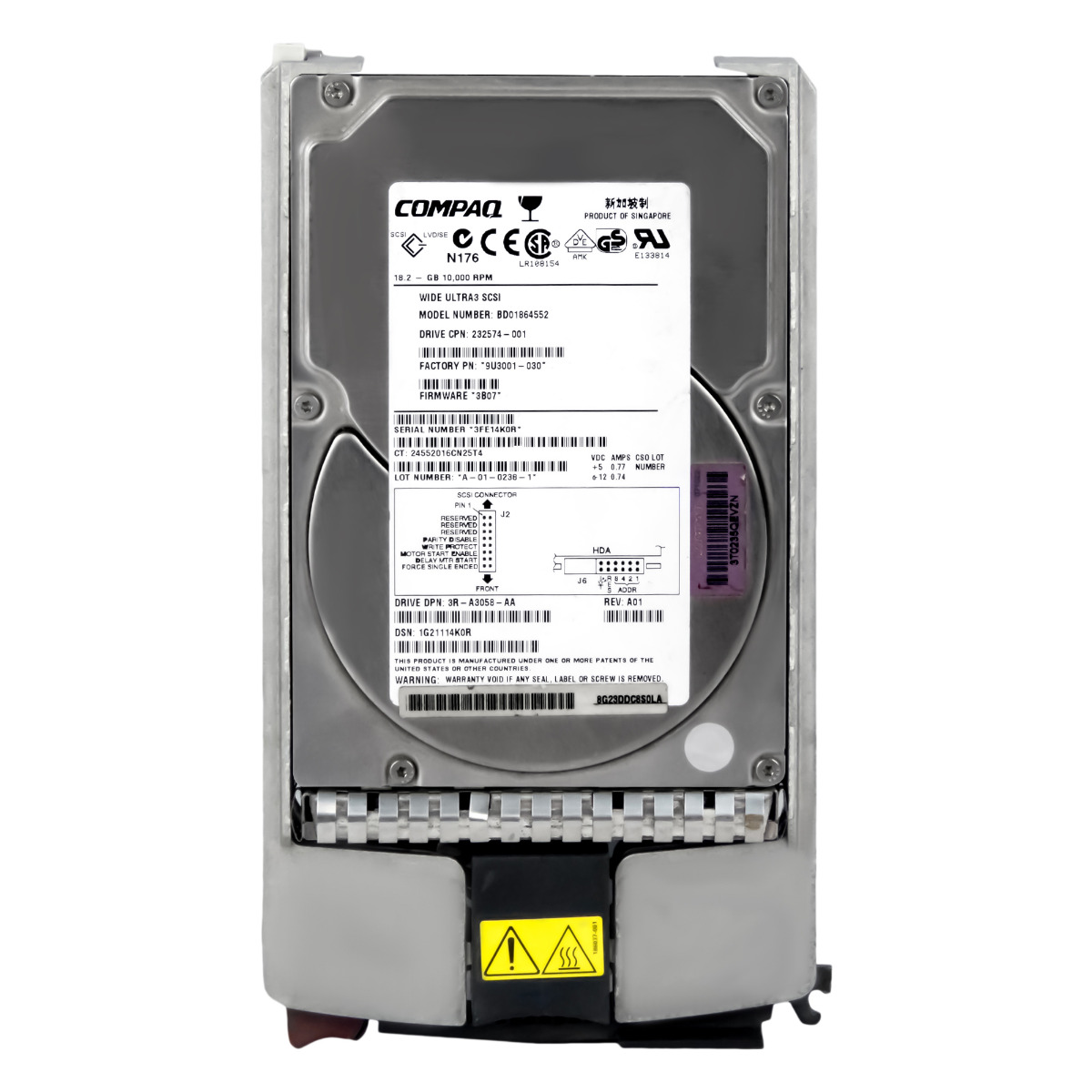 COMPAQ 232574-001 18.2GB 10K 8MB SCSI U160 3.5'' BD01864552