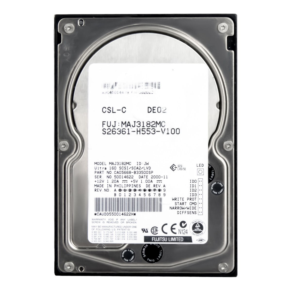 FUJITSU S26361-H553-V100 18GB 10K 4MB SCSI LVD U160 3.5'' MAJ3182MC